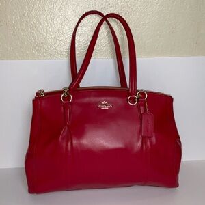 Y2K Coach Cherry Red Leather Shoulder Bag